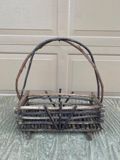 Antique Early 20th Century American Rustic Twig Basket