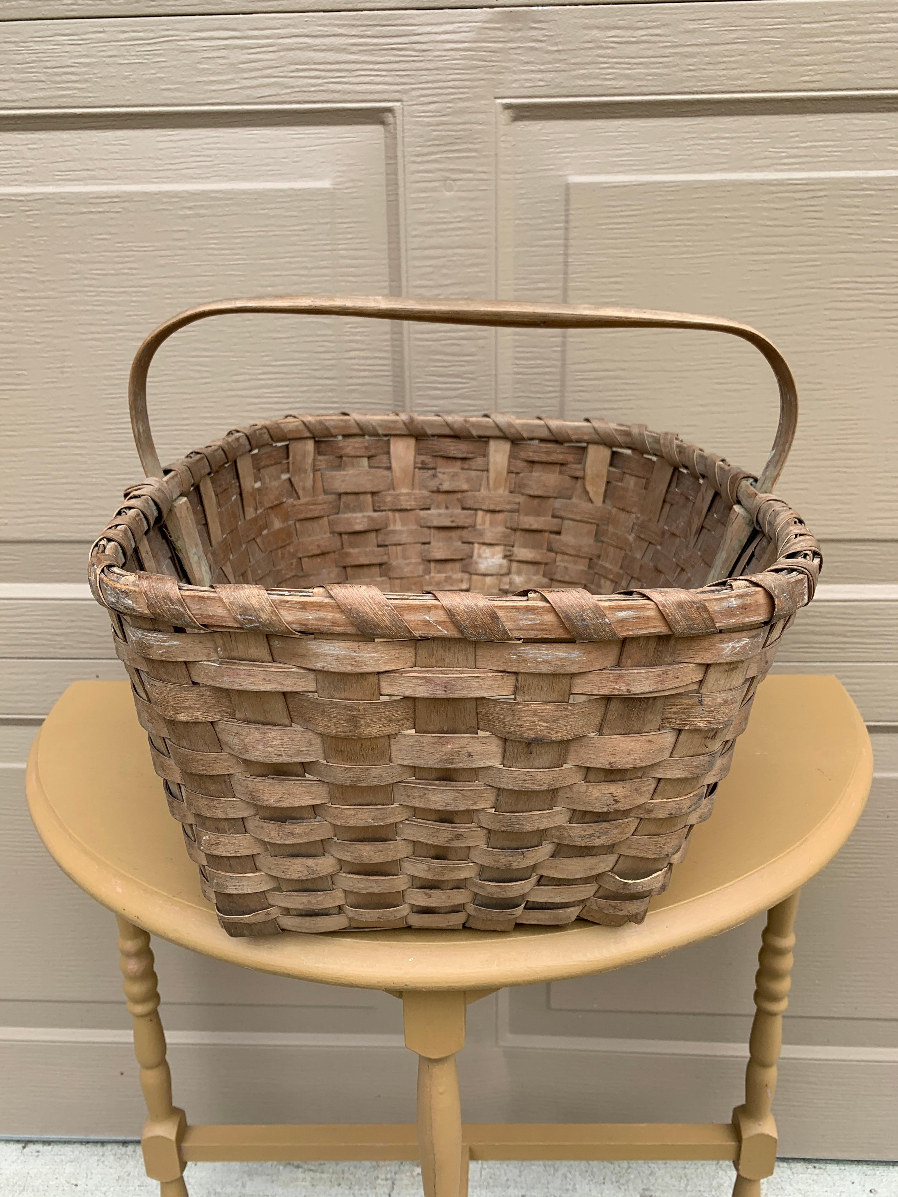 Panier ancien en chêne fendu américain du début du 20e siècle en vente 3