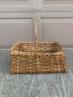 Antique Early 20th Century American Splint Oak Basket