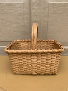Antique Early 20th Century American Splint Oak Basket