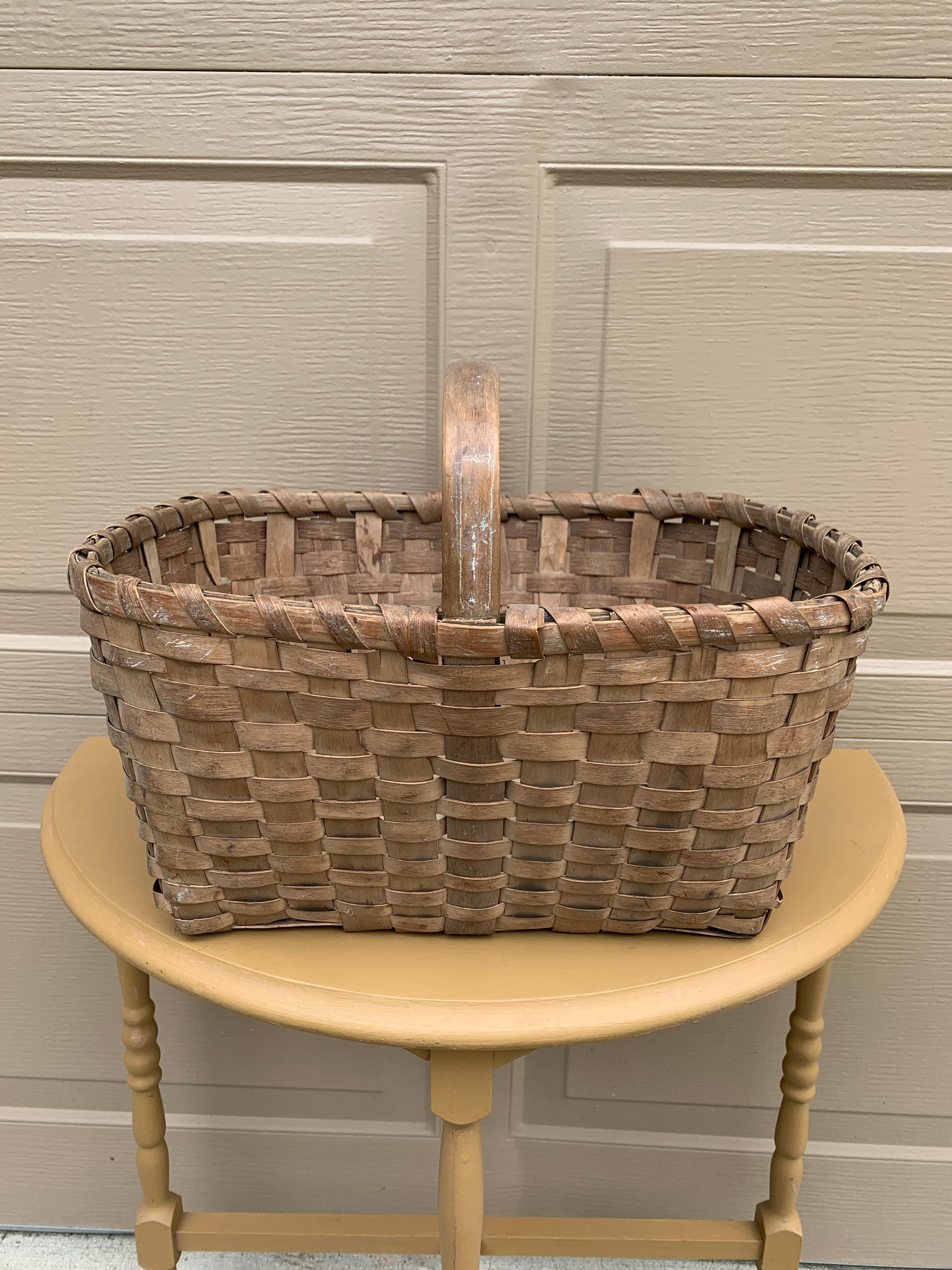Panier ancien en chêne fendu américain du début du 20e siècle en vente 2