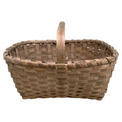 Panier ancien en chêne fendu américain du début du 20e siècle