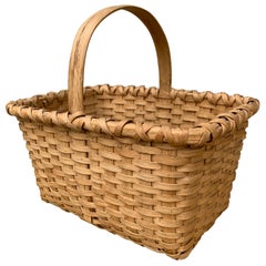 Panier ancien en chêne fendu américain du début du 20e siècle