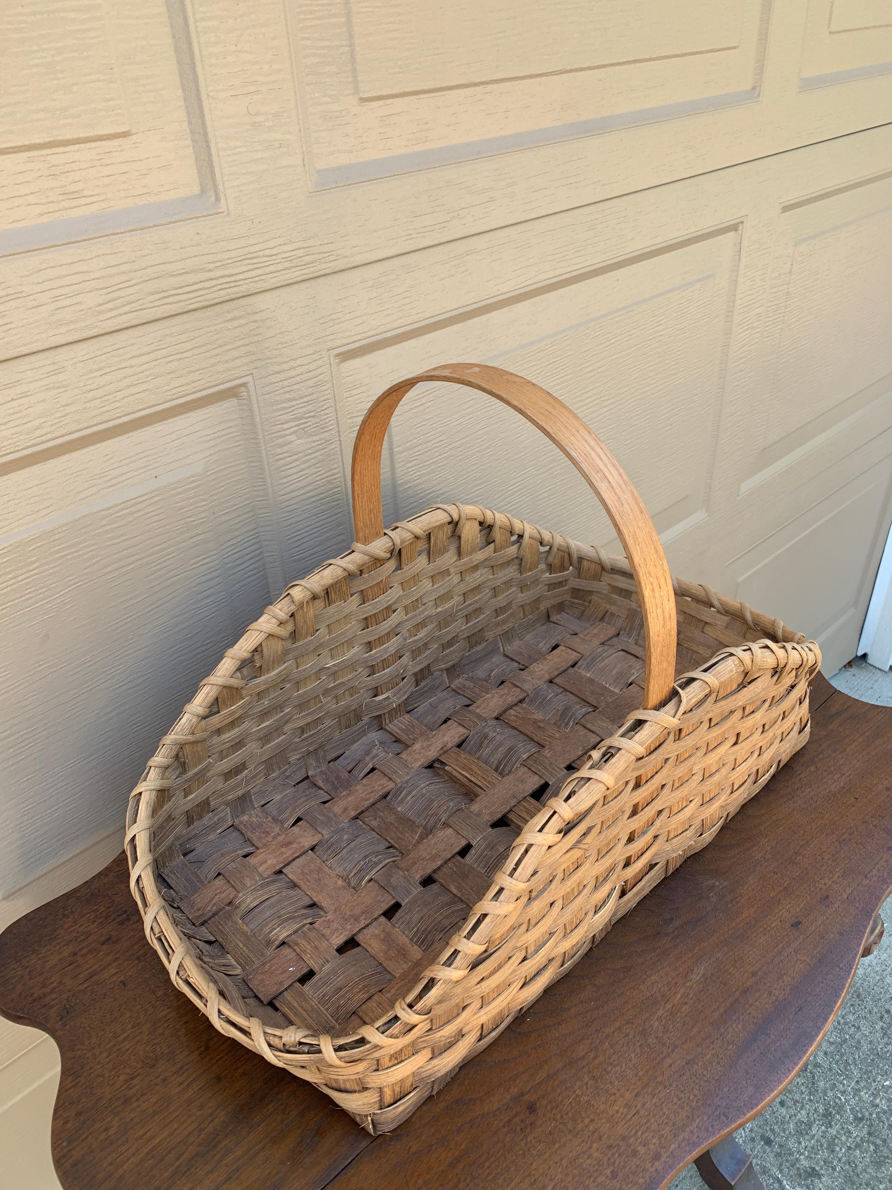 Américain Antique panier de rassemblement américain en chêne plié du début du 20e siècle en vente