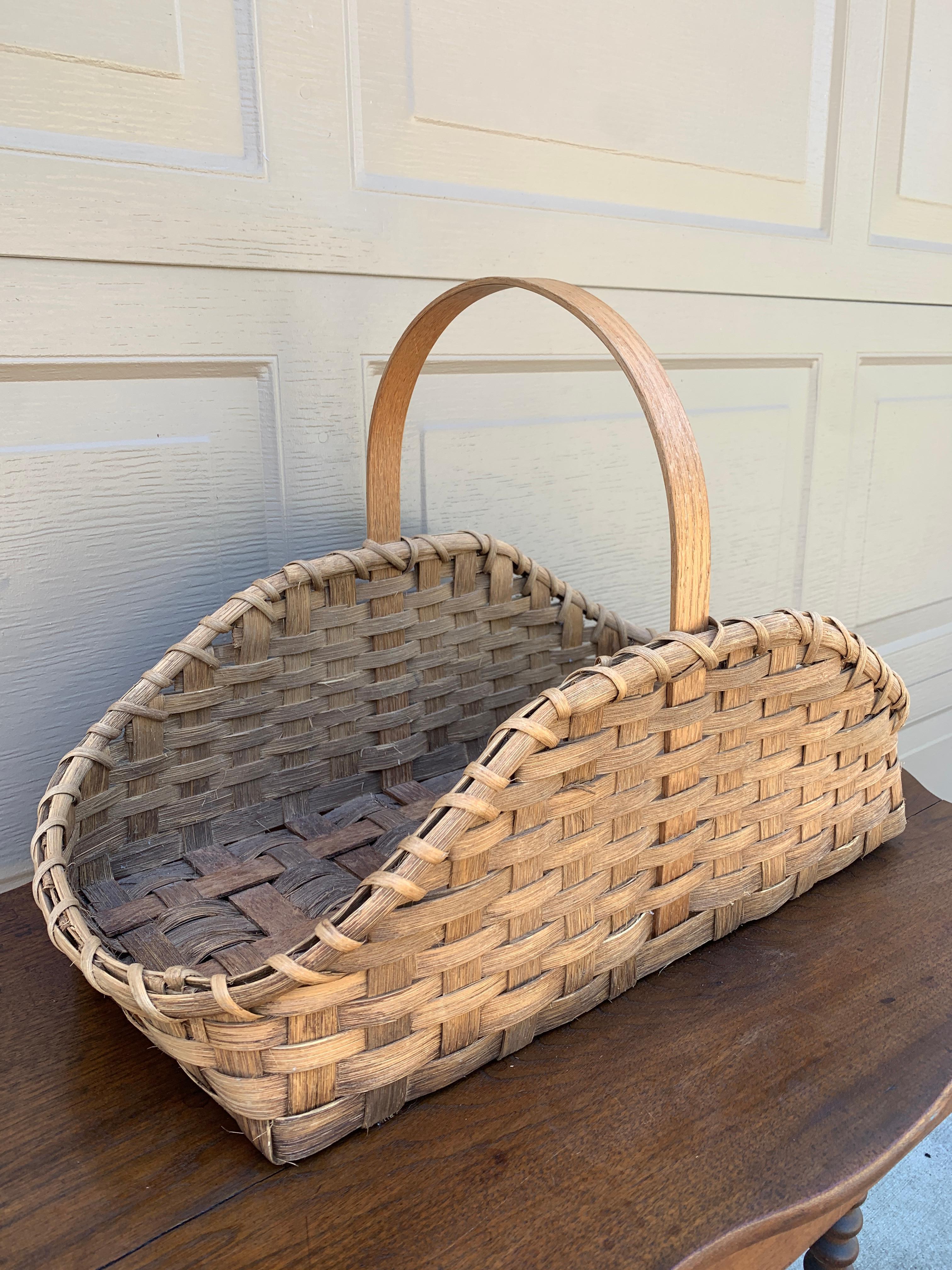 Antique panier de rassemblement américain en chêne plié du début du 20e siècle Bon état - En vente à Elkhart, IN