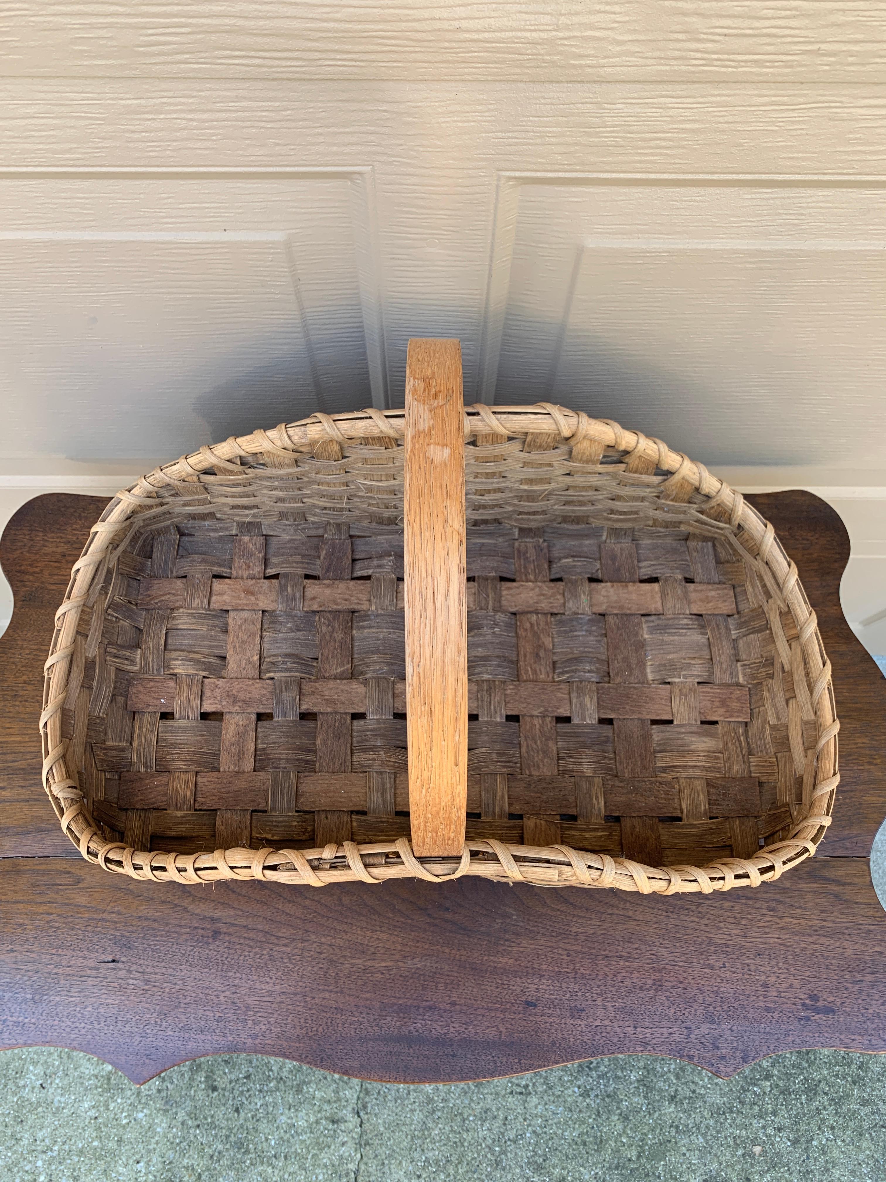 20ième siècle Antique panier de rassemblement américain en chêne plié du début du 20e siècle en vente