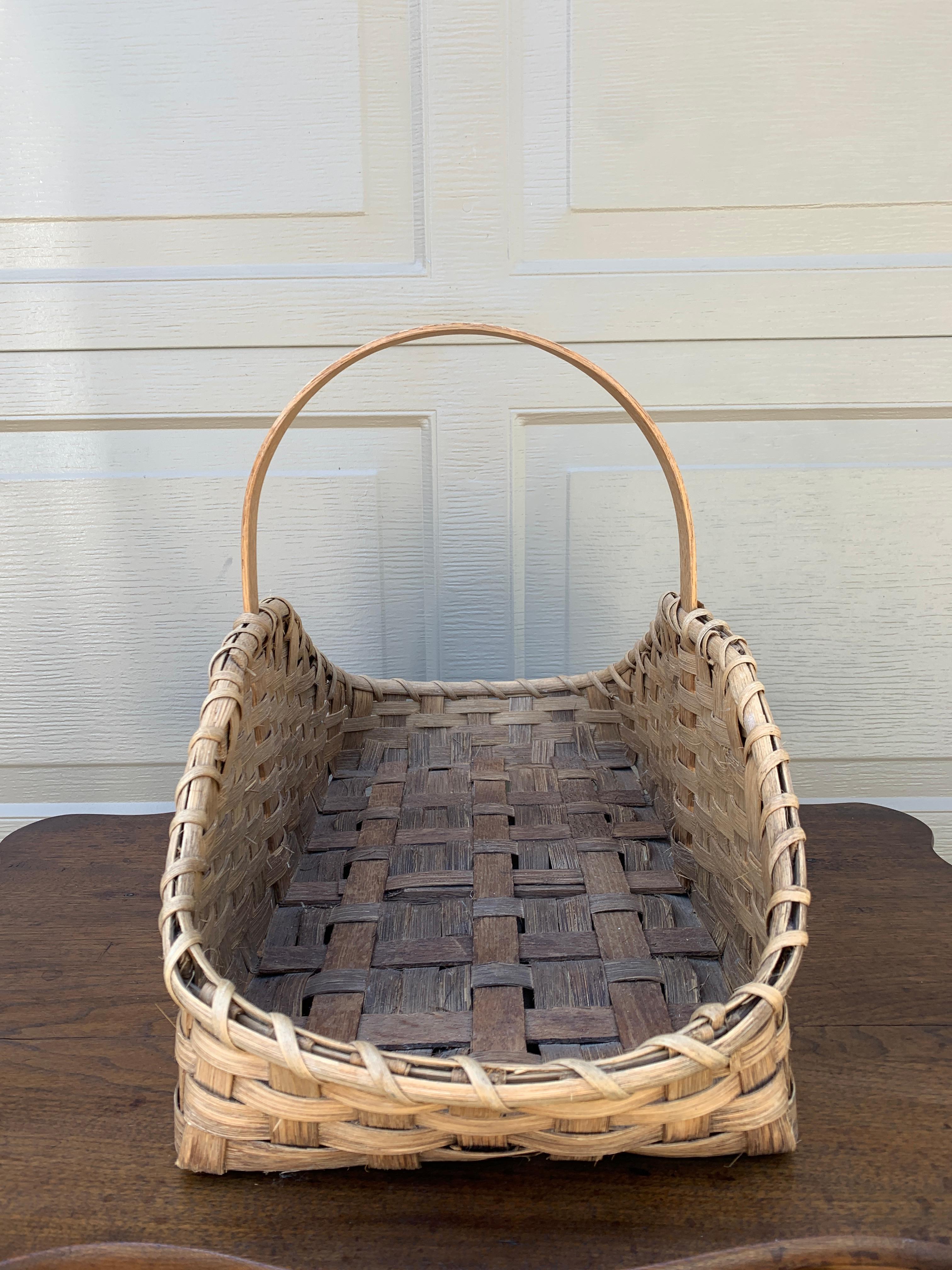 Chêne Antique panier de rassemblement américain en chêne plié du début du 20e siècle en vente