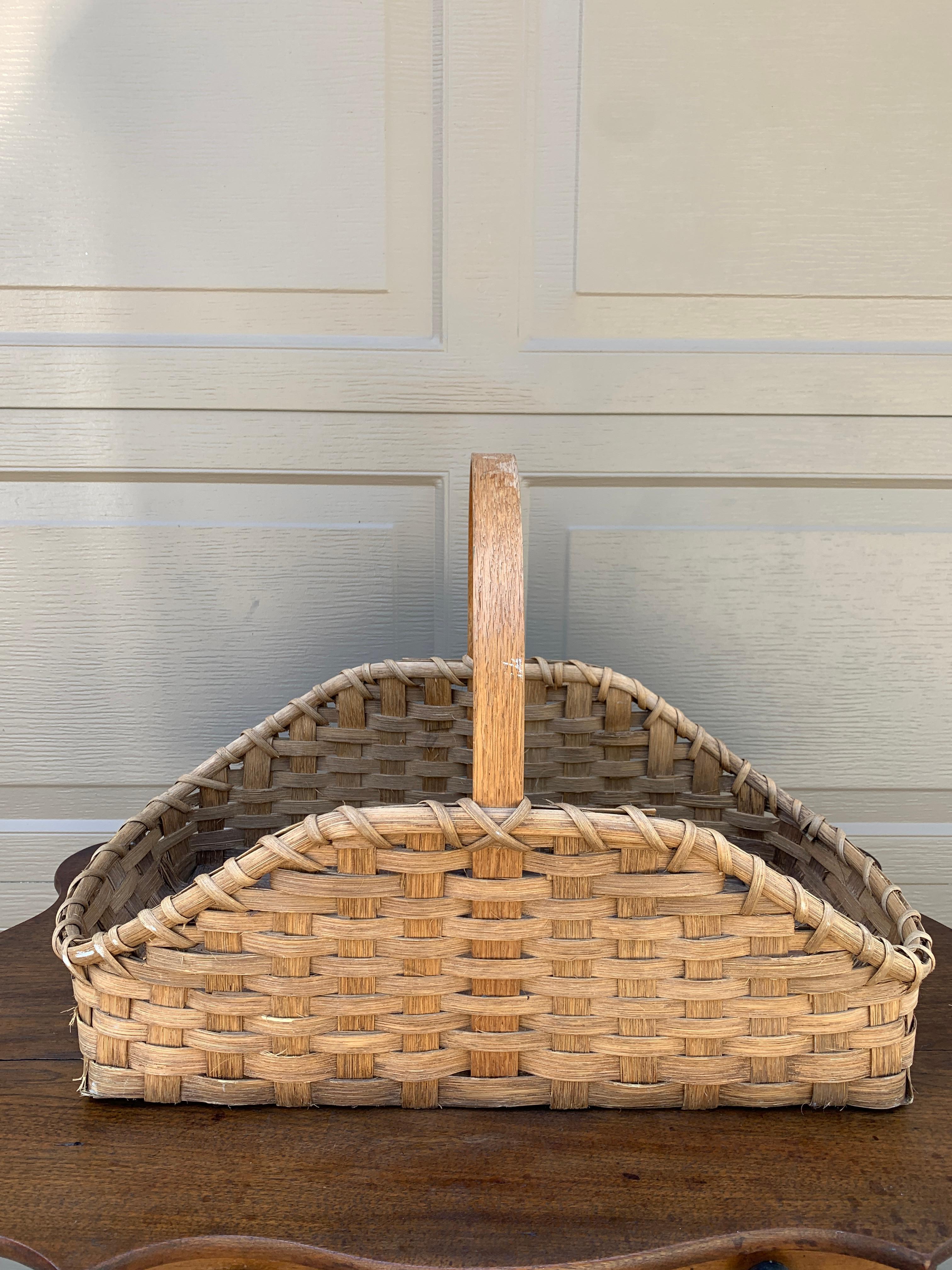 Antique panier de rassemblement américain en chêne plié du début du 20e siècle en vente 2