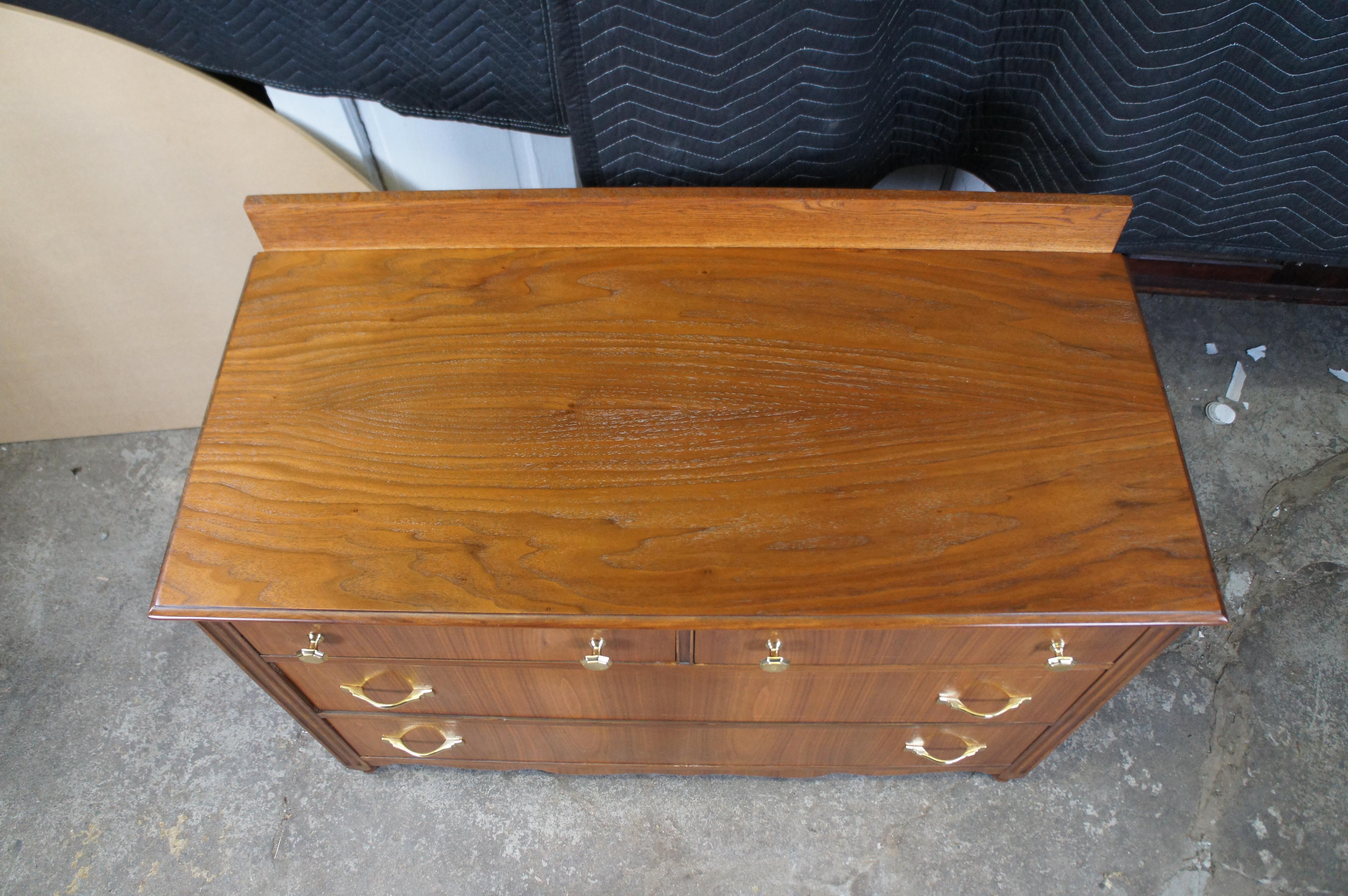 Antique Early 20th Century American Walnut Lowboy Dresser Chest of Drawers 45