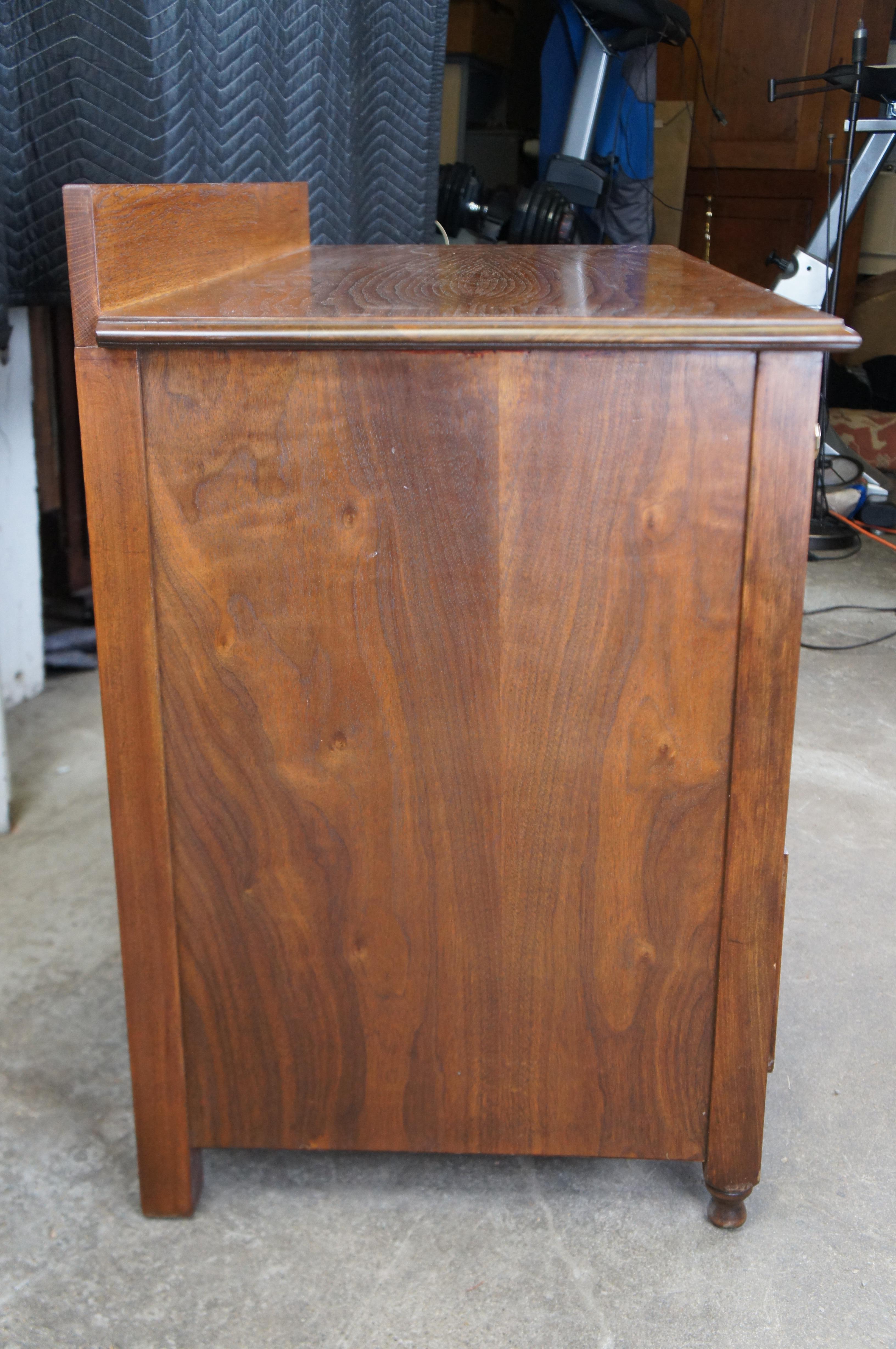 Antique Early 20th Century American Walnut Lowboy Dresser Chest of Drawers 45
