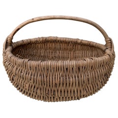 Antique Early 20th Century American Woven Oak Melon Basket