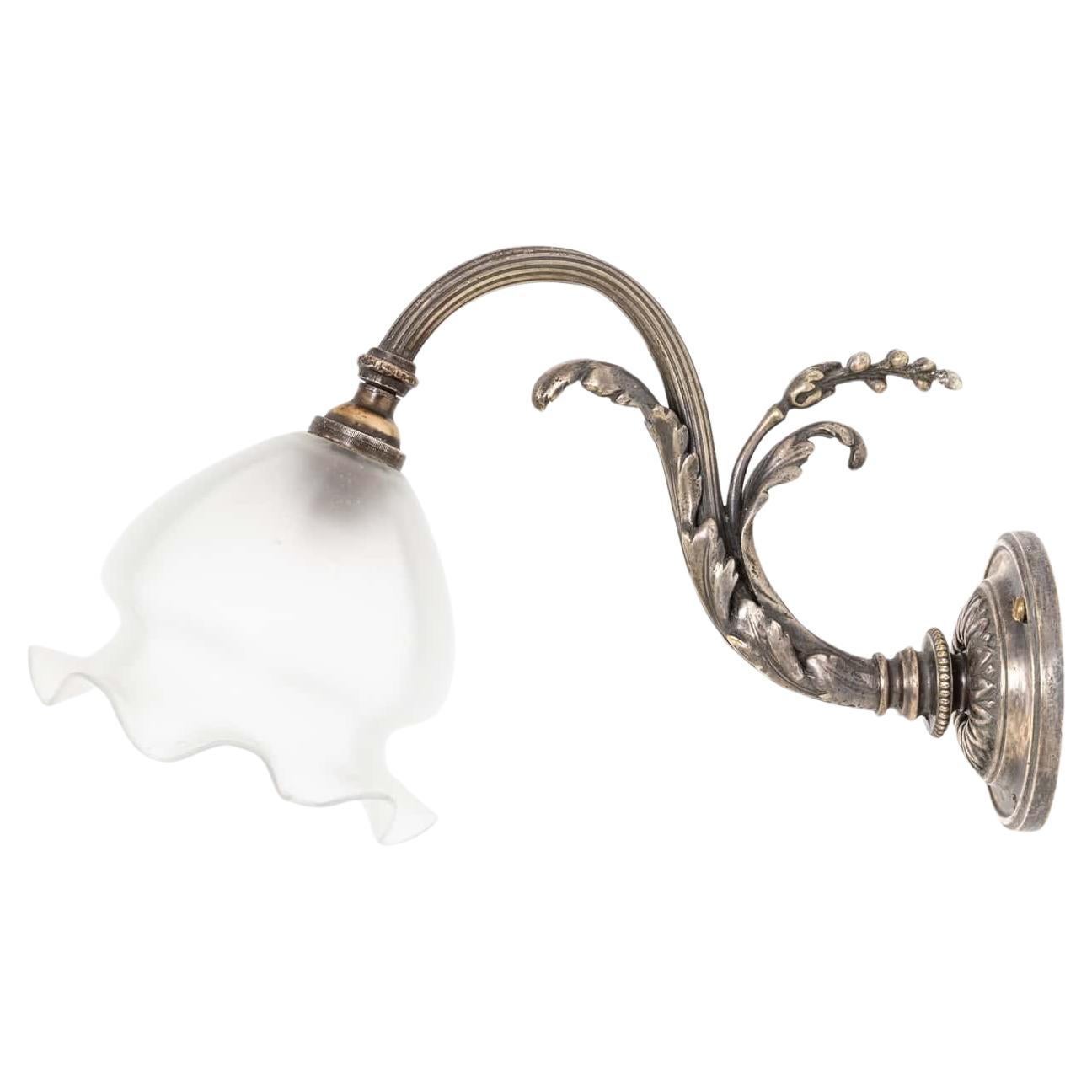 Ancienne lampe murale en verre A.I.C. Silver du début du 20e siècle, c.1910