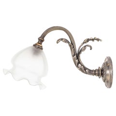 Antica lampada da parete in vetro GEC argentato dell'inizio del XX secolo C.C.