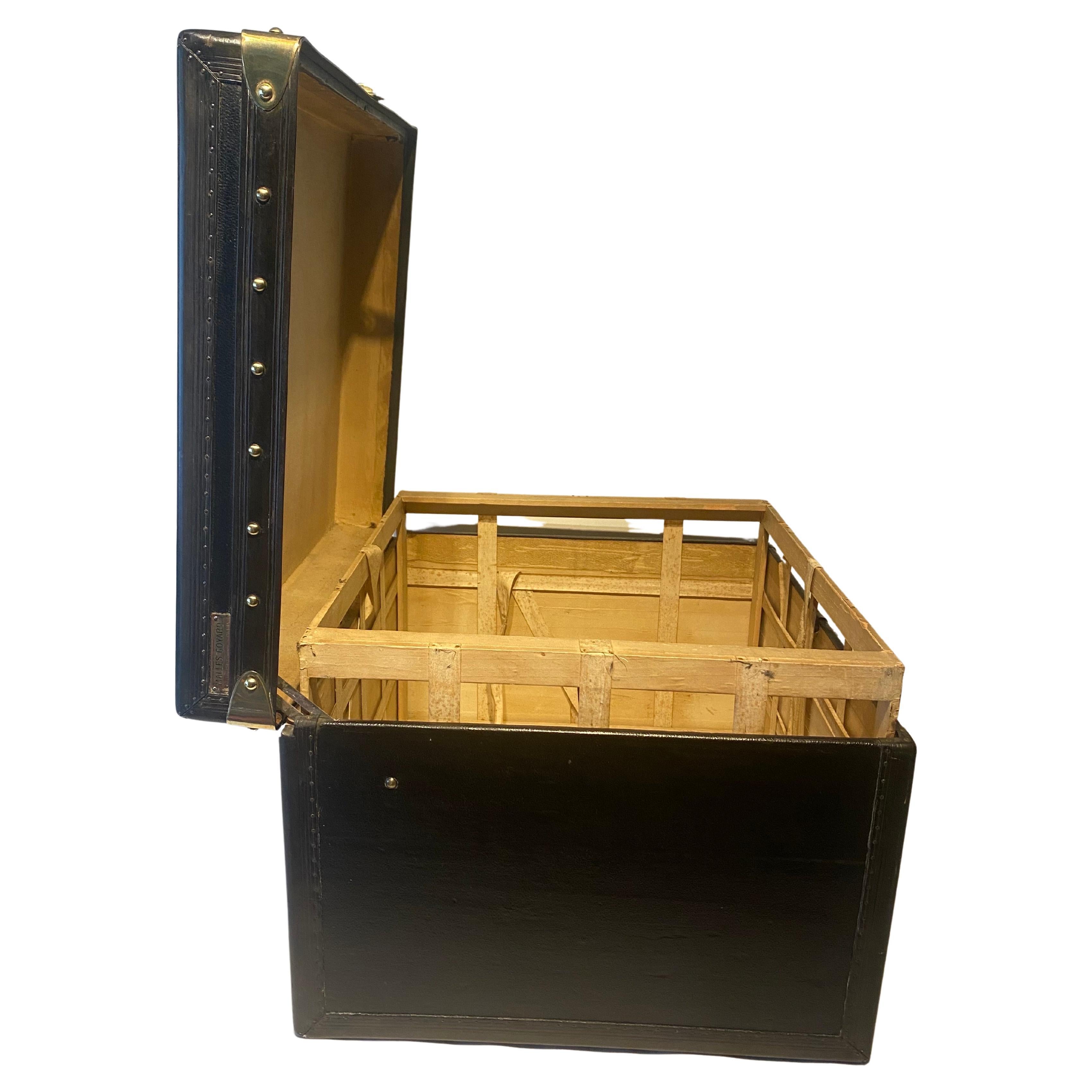 Antike Anfang des 20. Jahrhunderts Schwarz Goyard Hut Kofferraum Französisch CIRCA 1920's im Angebot 9
