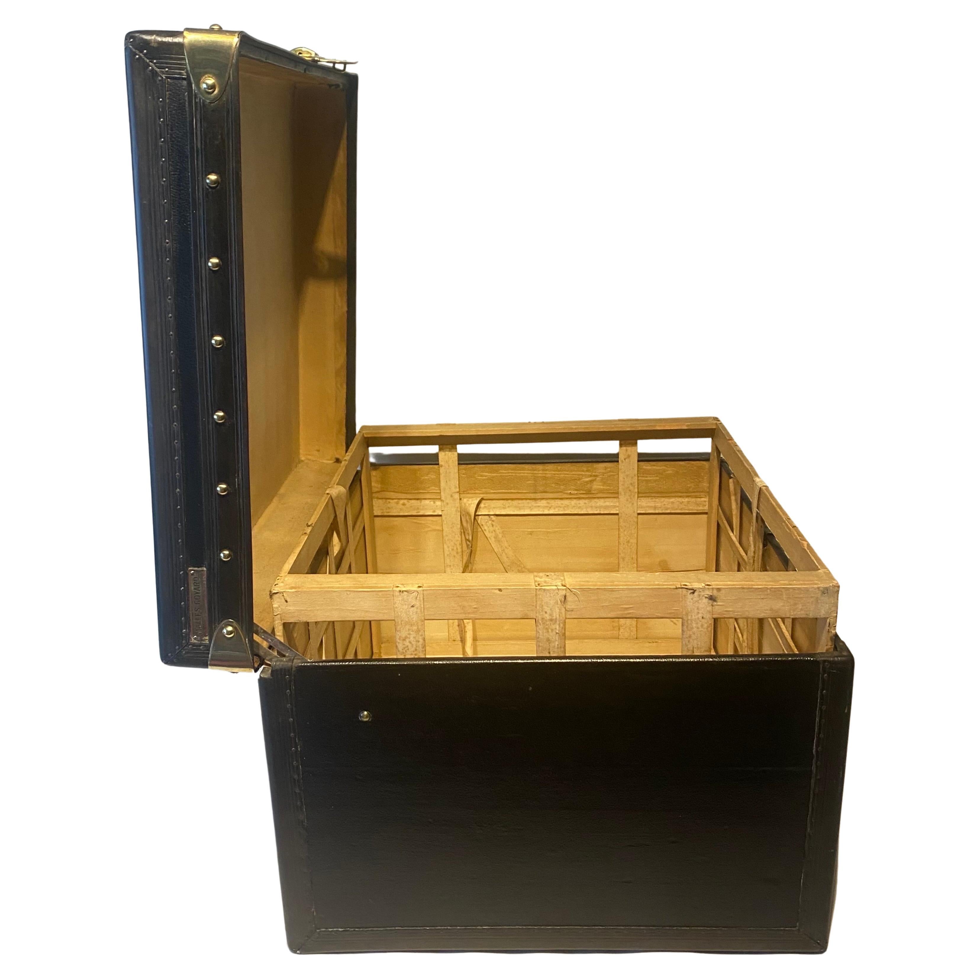 Antike Anfang des 20. Jahrhunderts Schwarz Goyard Hut Kofferraum Französisch CIRCA 1920's im Angebot 4