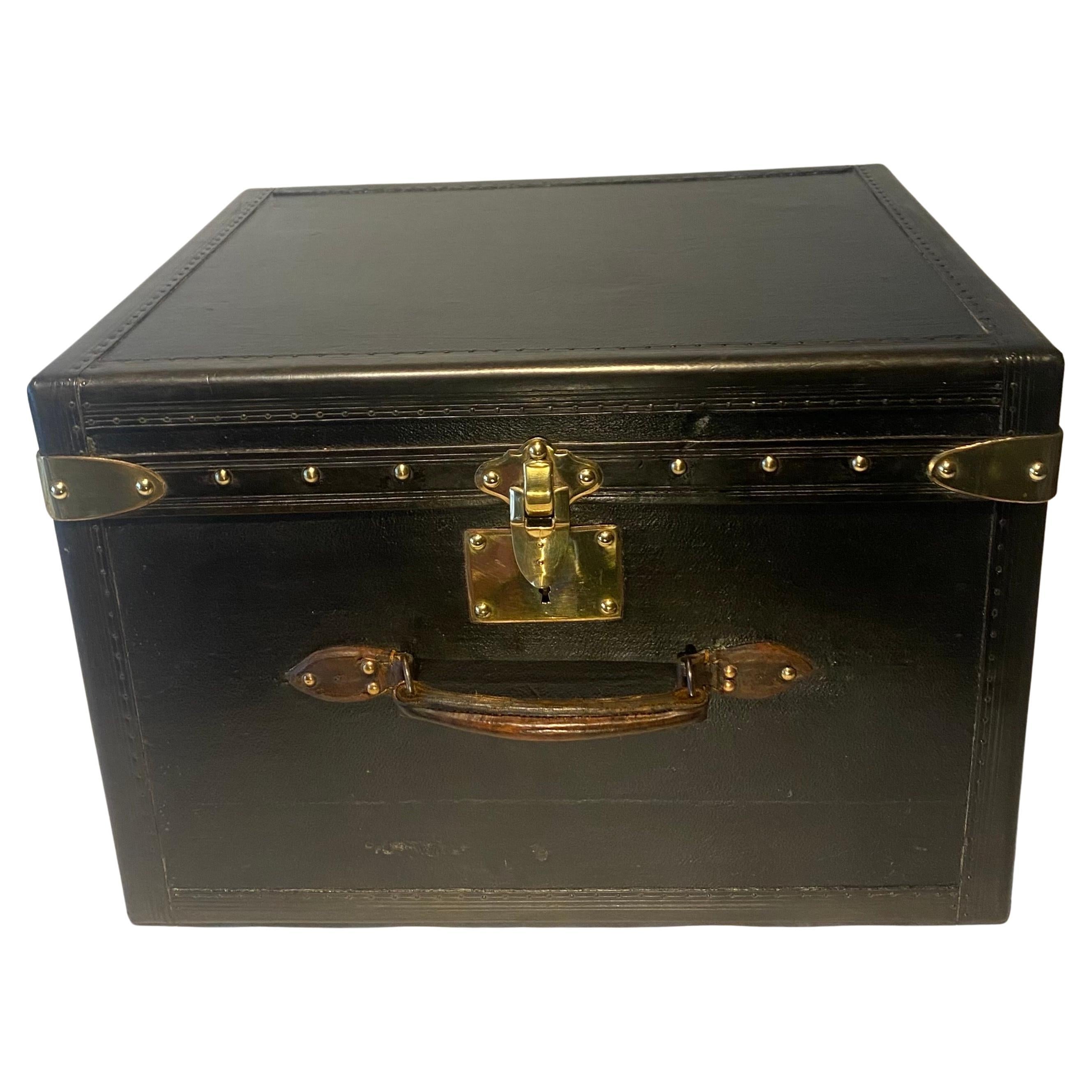 Antique early-20th Century Black Goyard hat trunk French Circa 1920's