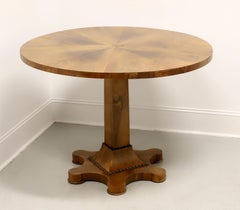Antique Early 20th Century Bookmatched Walnut 43" Round Tilt-Top Dining Table