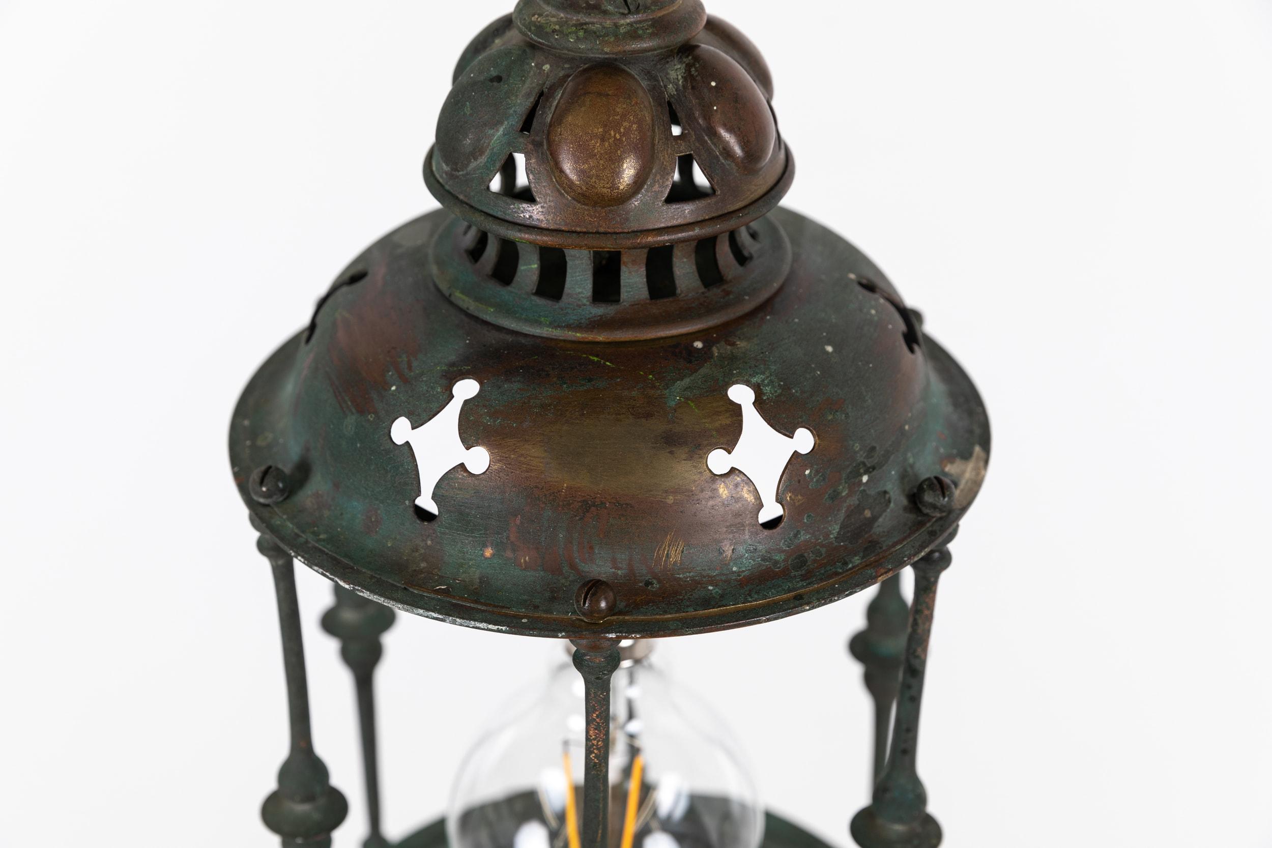 Antique Early 20th Century Brass F&C Osler Verdigris Lantern Light Lamp. C.1920 3