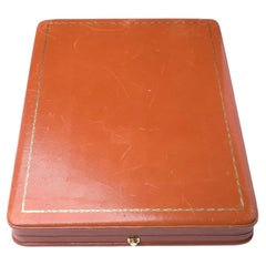 Antique Early 20th Century Brown Leather Necklace Box, UK Origin