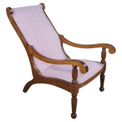 Antike Anfang des 20. Jahrhunderts Brtisih Kolonial Eiche Plantation Lounge Sessel