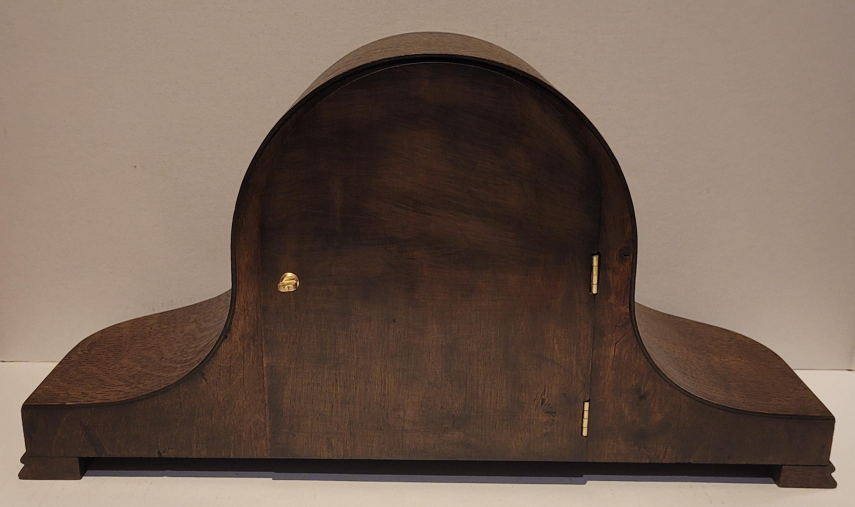 Antique Early 20th Century c1920's German Chiming Mantel Clock (Fully Serviced) For Sale 9