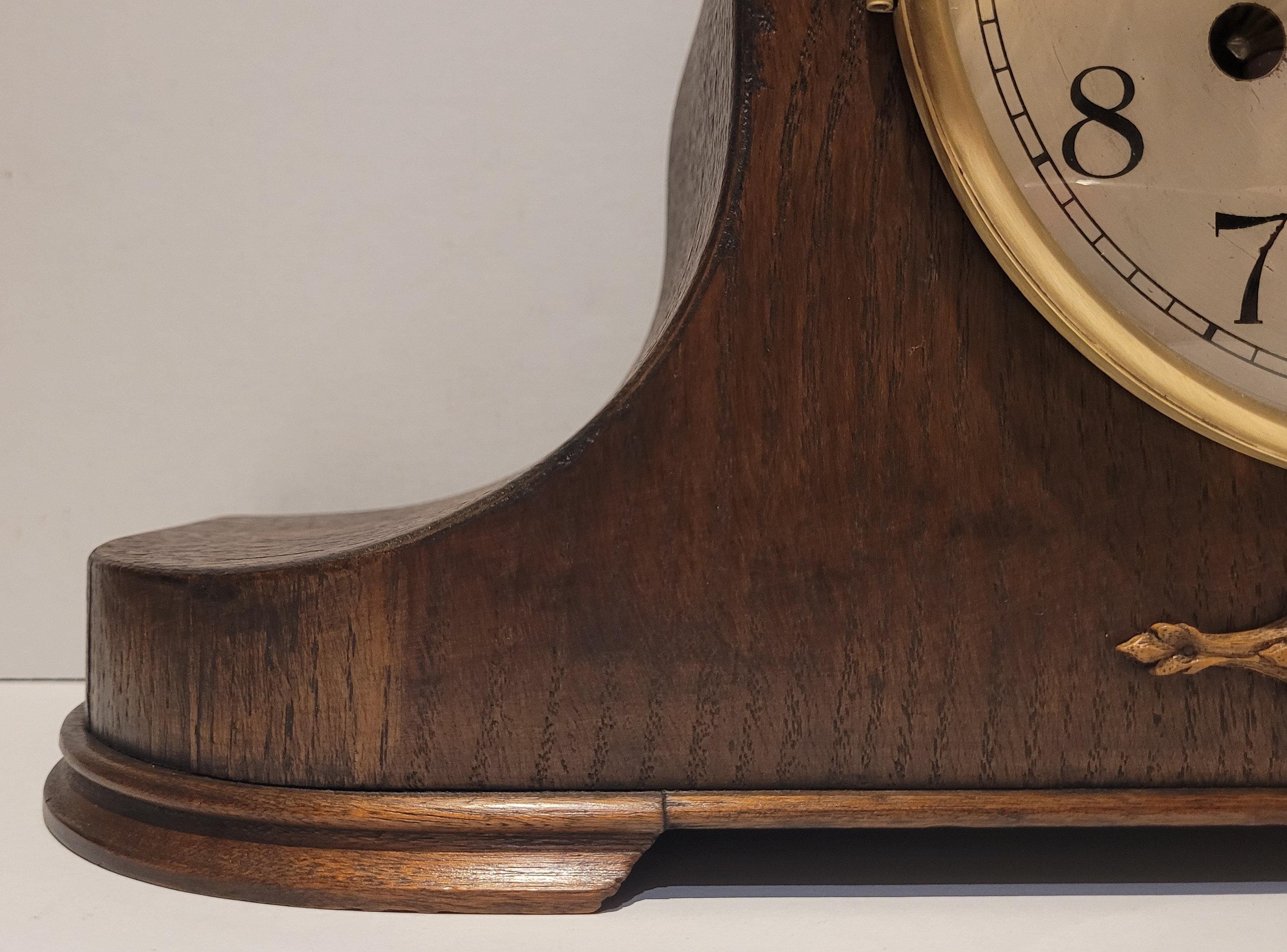 Antique Early 20th Century c1920's German Chiming Mantel Clock (Fully Serviced) For Sale 2