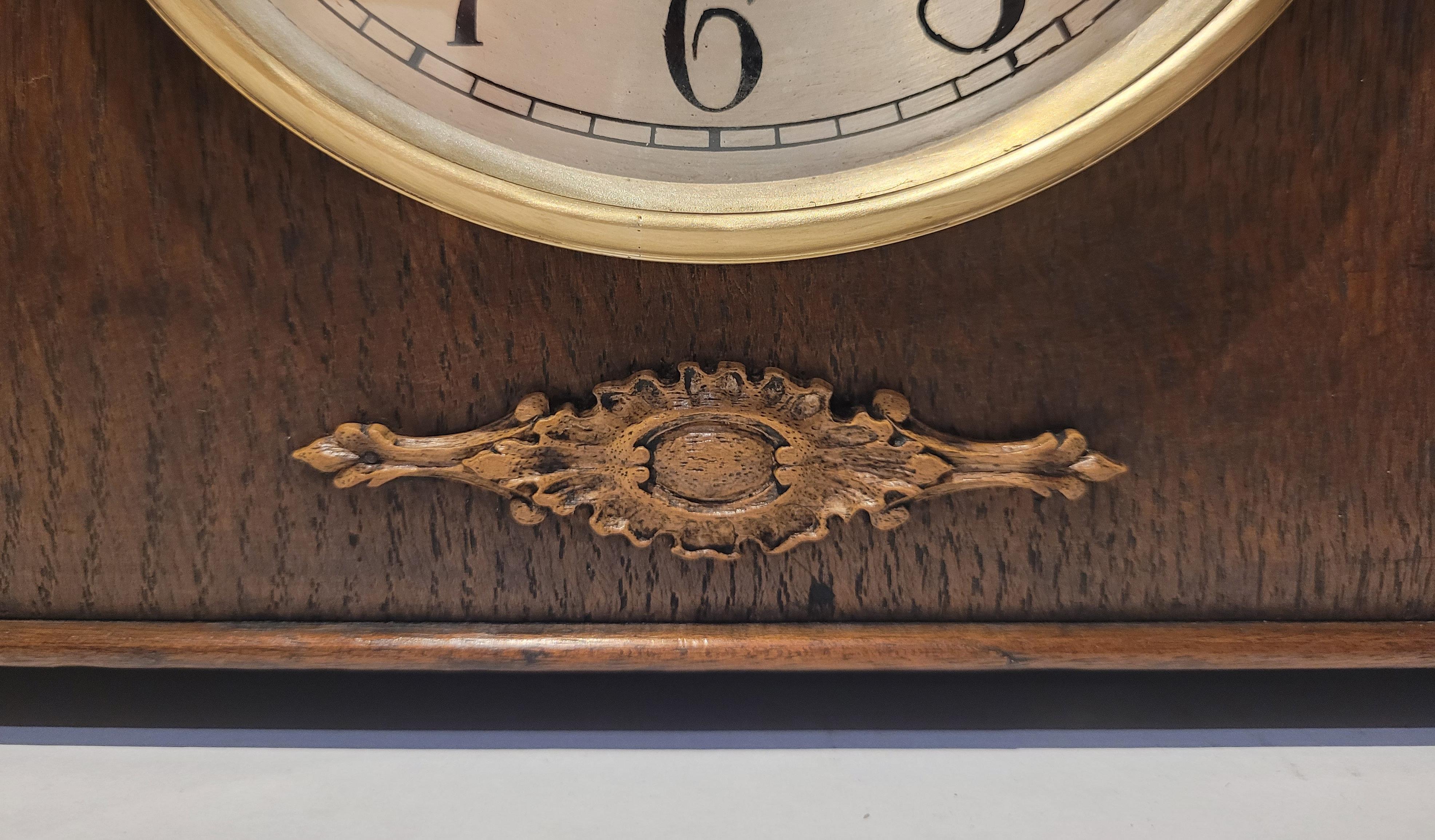 Antique Early 20th Century c1920's German Chiming Mantel Clock (Fully Serviced) For Sale 3