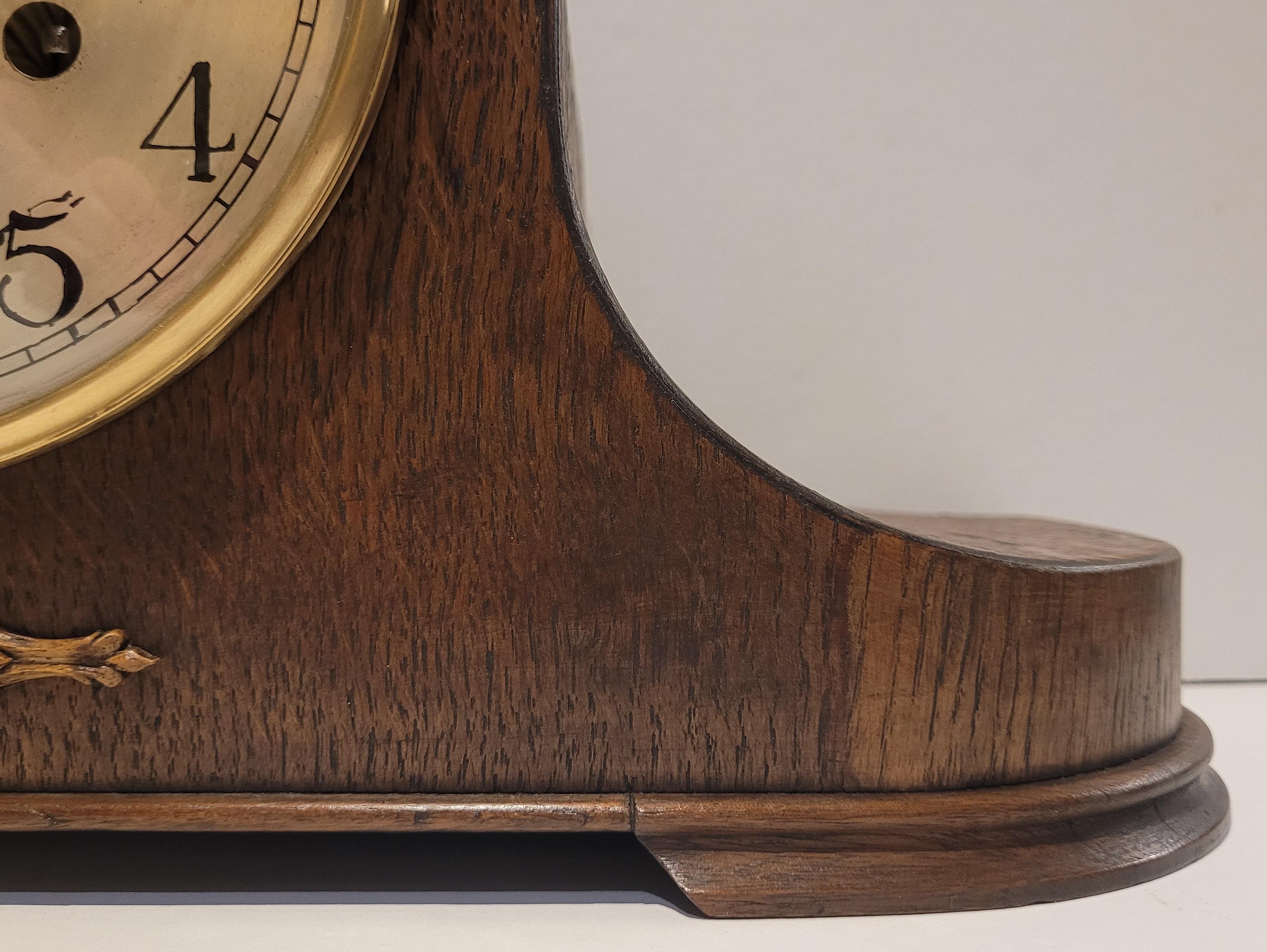 Antique Early 20th Century c1920's German Chiming Mantel Clock (Fully Serviced) For Sale 4