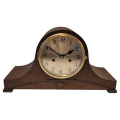 Antique Early 20th Century c1930's English "Enfield" Oak Chiming Mantel Clock