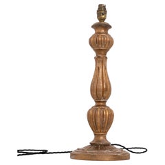 Antike frühe 20. Jahrhundert geschnitzt vergoldet Leuchter Tisch Schreibtischlampe, um 1900