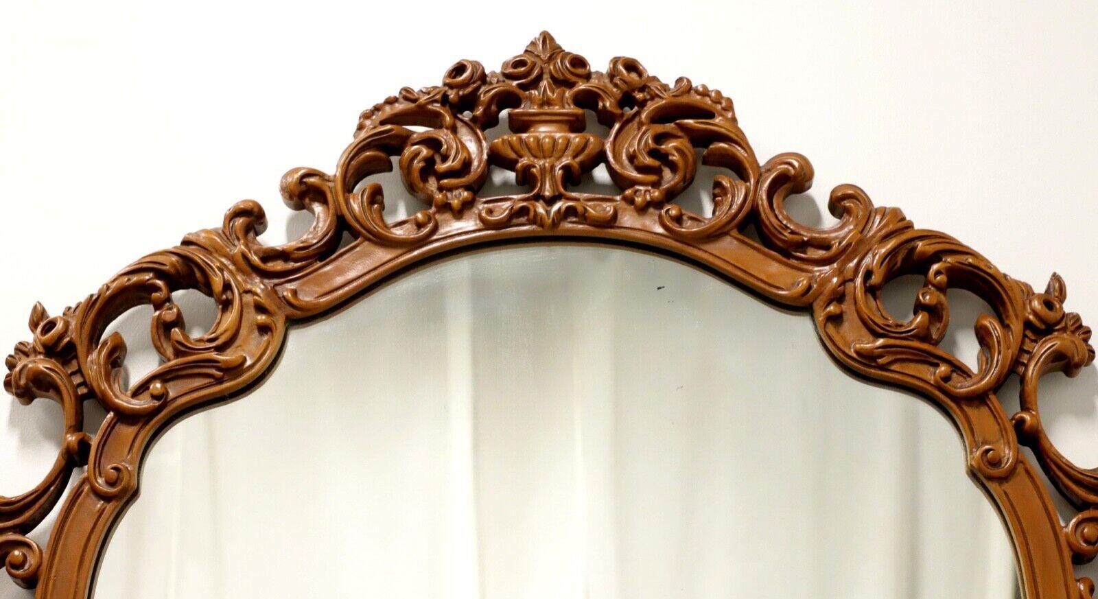 French Provincial Antique Early 20th Century Carved Mahogany French Country Wall Mirror For Sale
