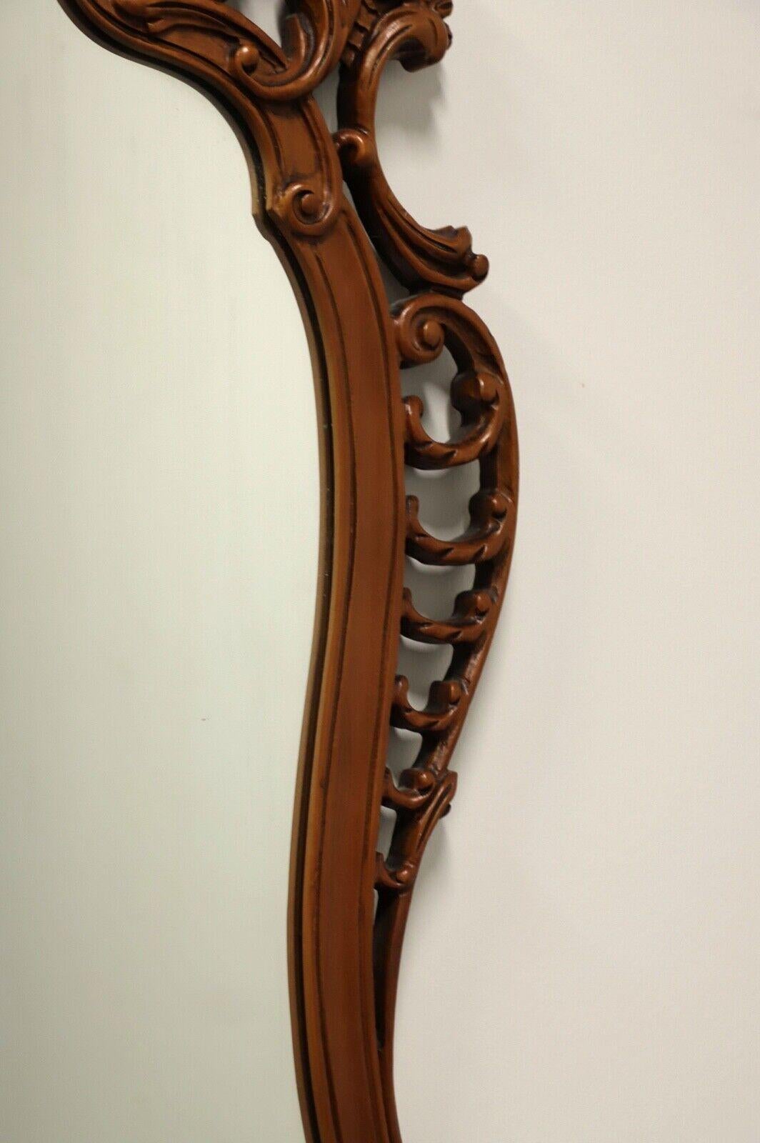 Antique Early 20th Century Carved Mahogany French Country Wall Mirror In Good Condition For Sale In Charlotte, NC