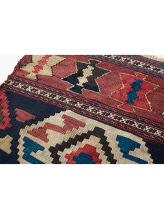 Antica culla caucasica tessuta a mano Kilim Part,  Inizio del 20° secolo, tinta Nature