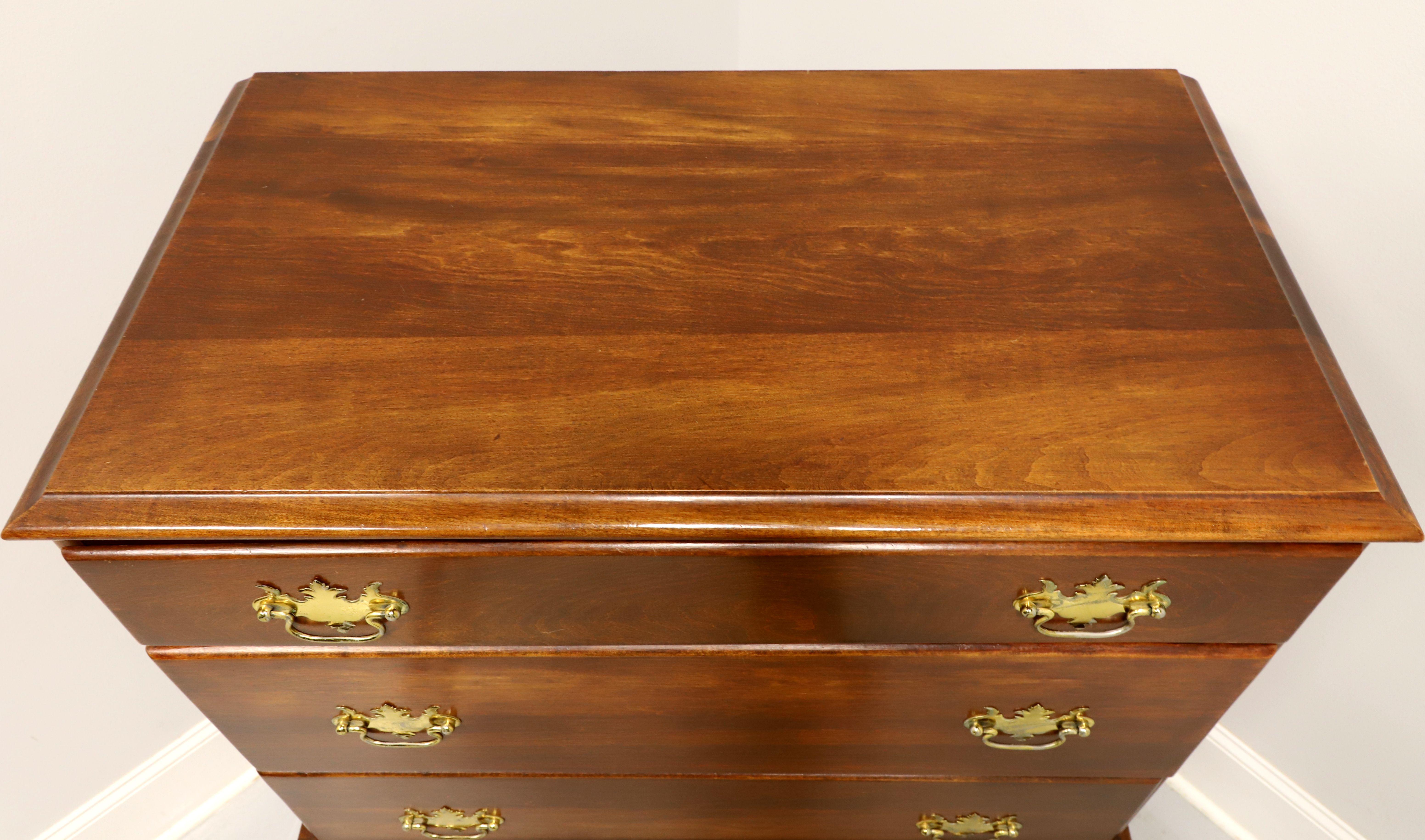 Brass Antique Early 20th Century Cherry Chippendale Chest on Chest For Sale
