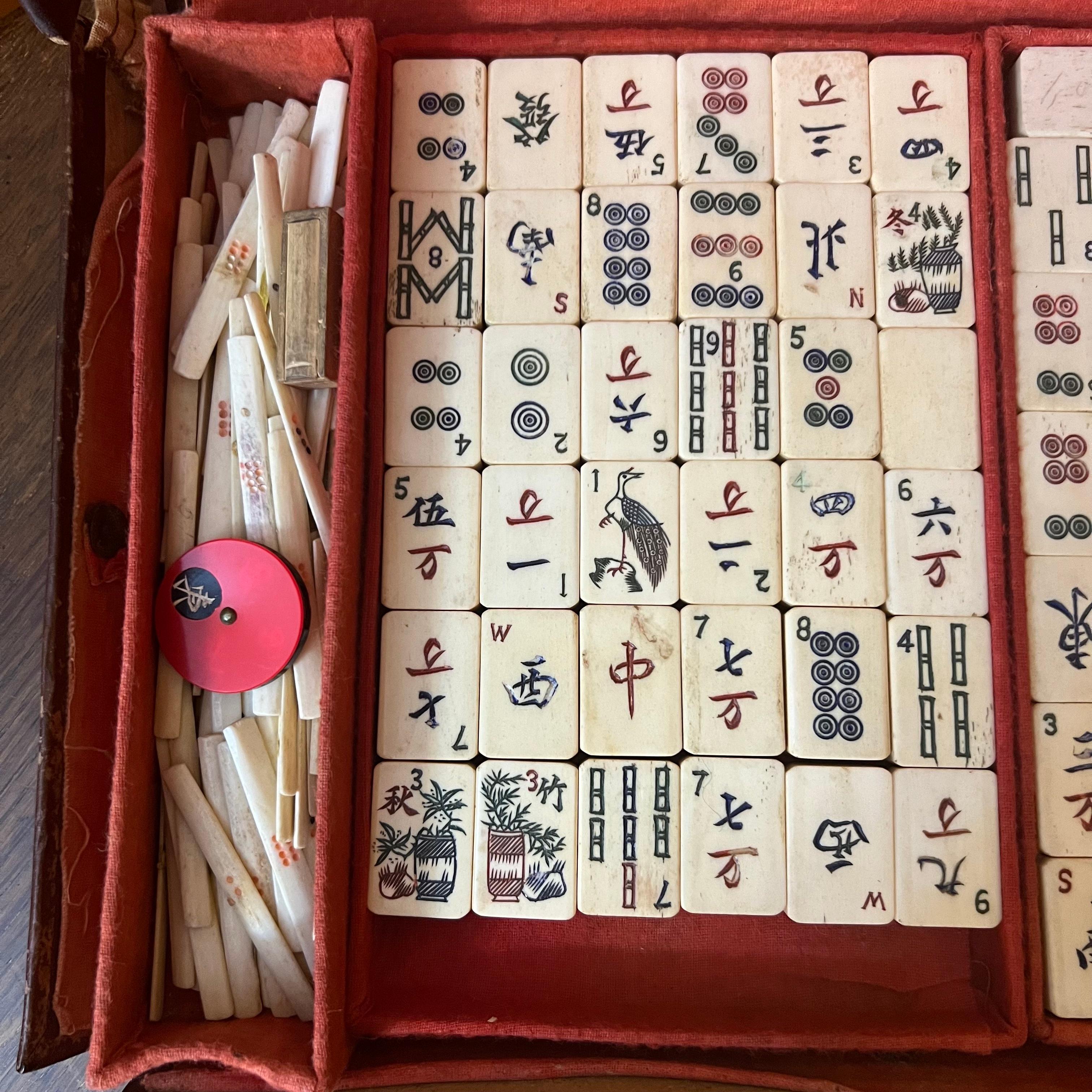 Antikes chinesisches Mahajong-Set aus dem frühen 20. Jahrhundert im Angebot 3