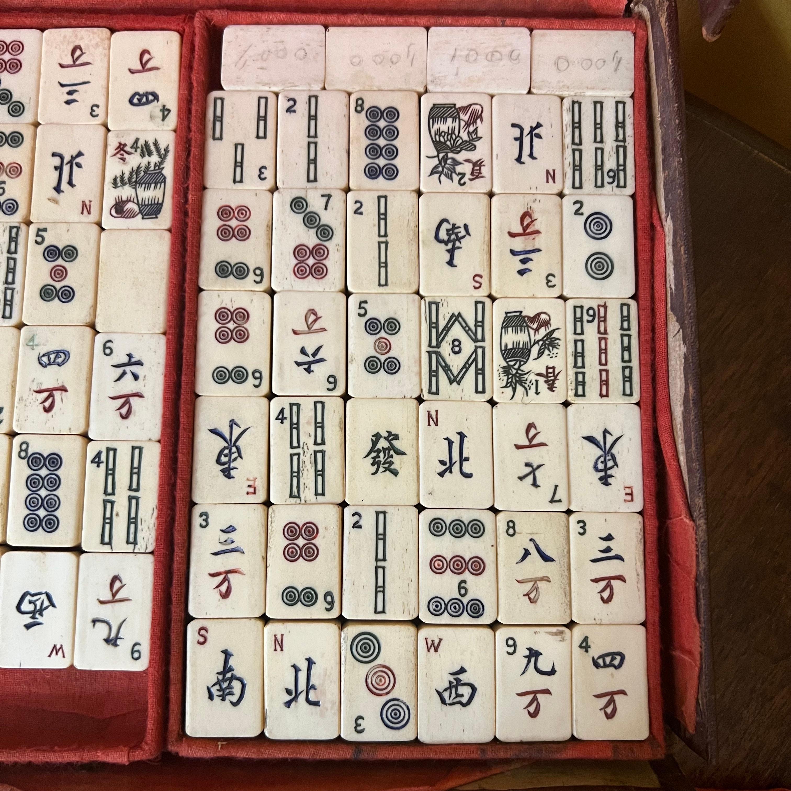 Antikes chinesisches Mahajong-Set aus dem frühen 20. Jahrhundert im Angebot 4