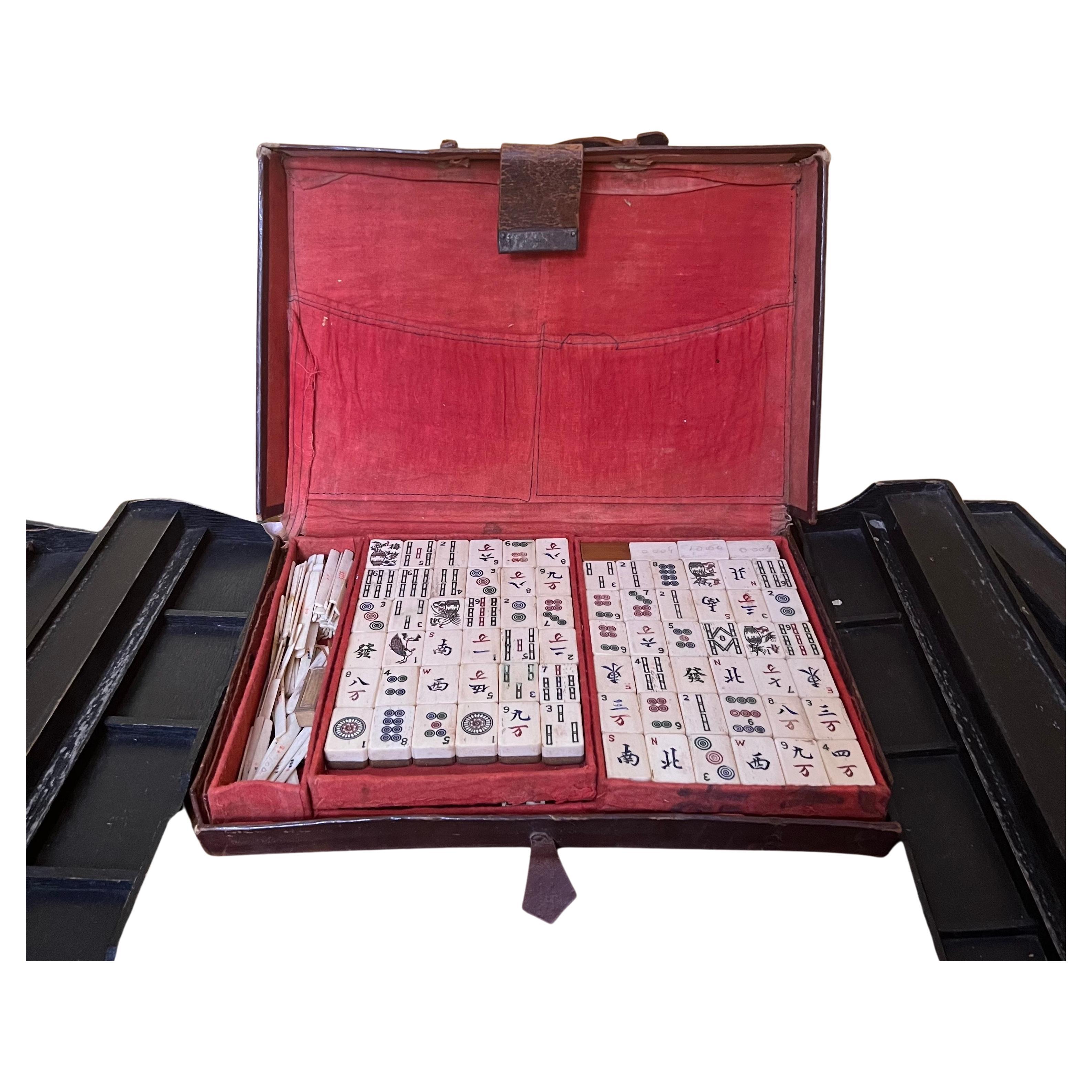 Antikes chinesisches Mahajong-Set aus dem frühen 20. Jahrhundert im Angebot