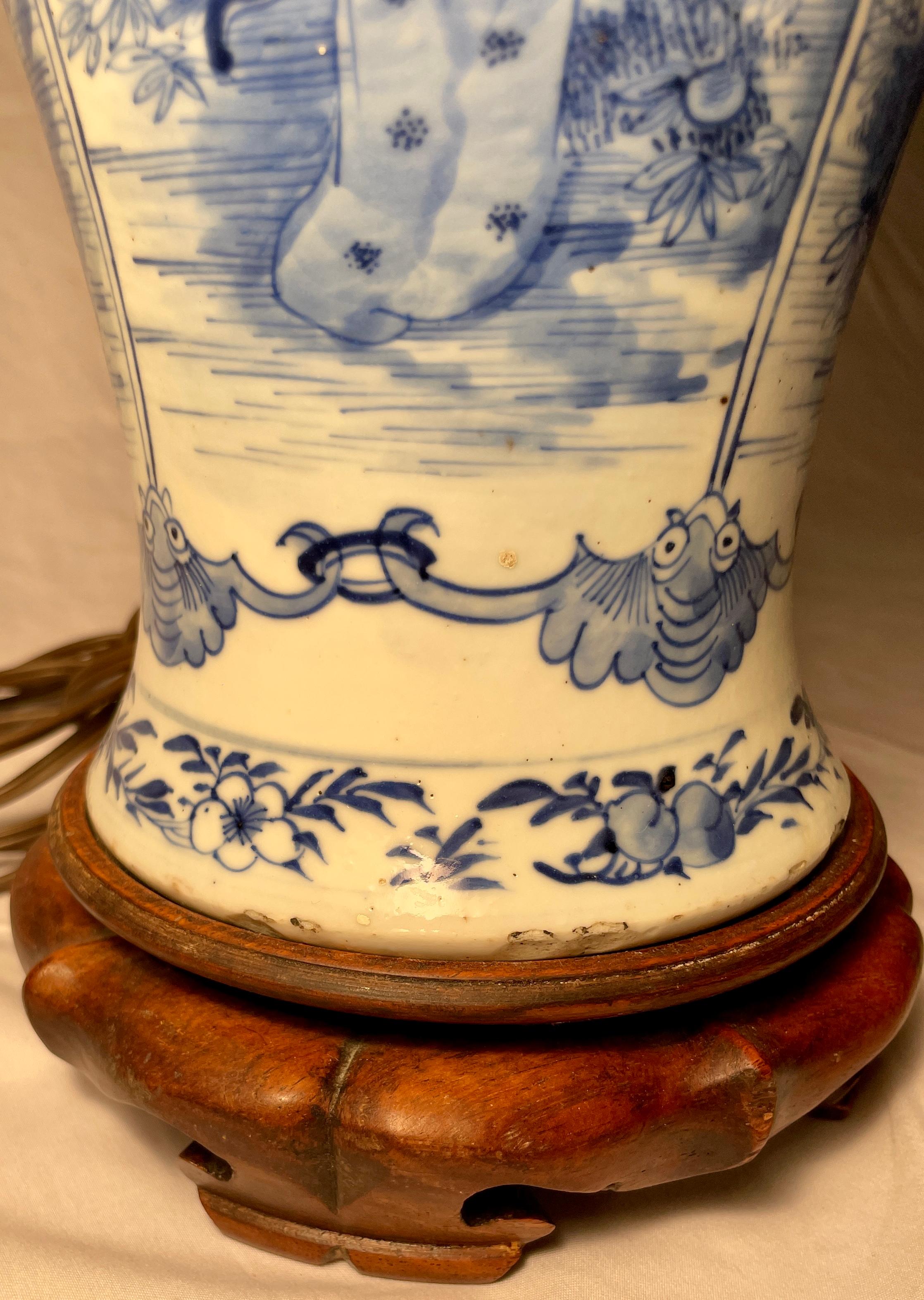 Antique Early 20th Century Chinese Porcelain Lamp 3