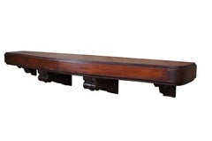 Antique Early 20th Century Craftsman Serpentine Oak Fireplace Mantel Wall Shelf