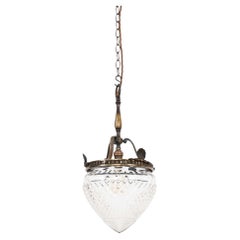 Antique Early 20th Century Cut Glass Plafonnier Light Pendant, C.1910