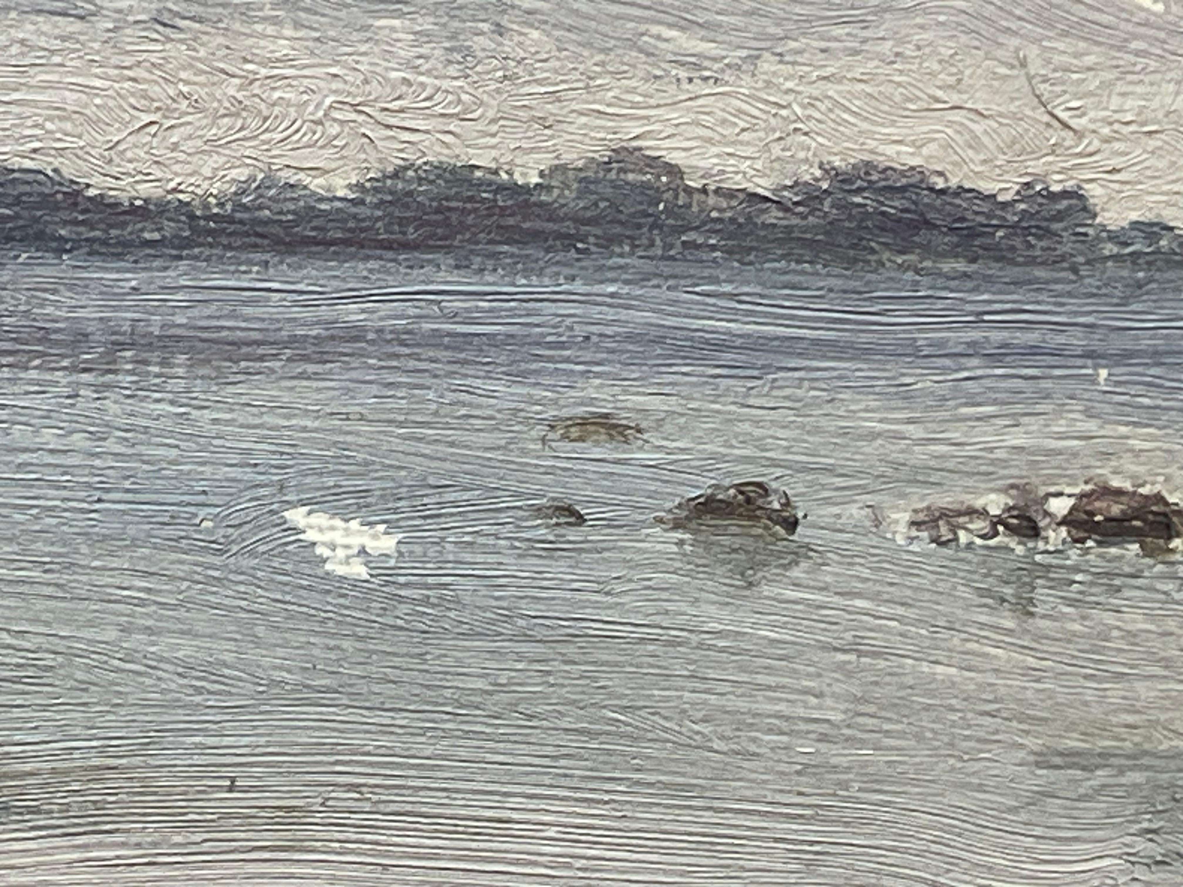Antiguo óleo paisajístico danés de principios del siglo XX sobre un acantilado junto al mar en Bueno estado para la venta en Ebberup, DK