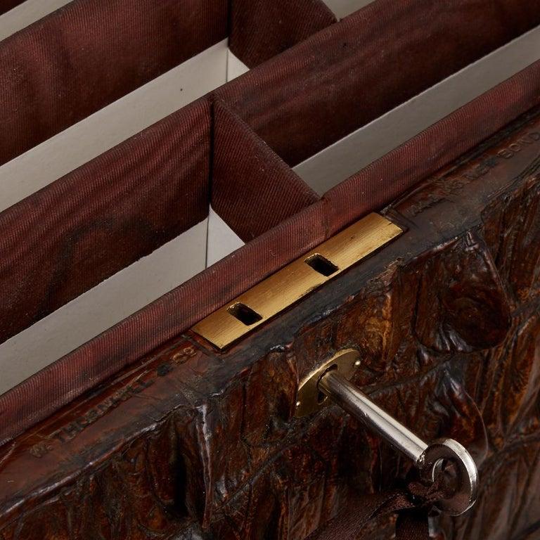 Crocodile Antique Early 20th Century Desk Set by Thornhill & Co London Circa 1910 For Sale