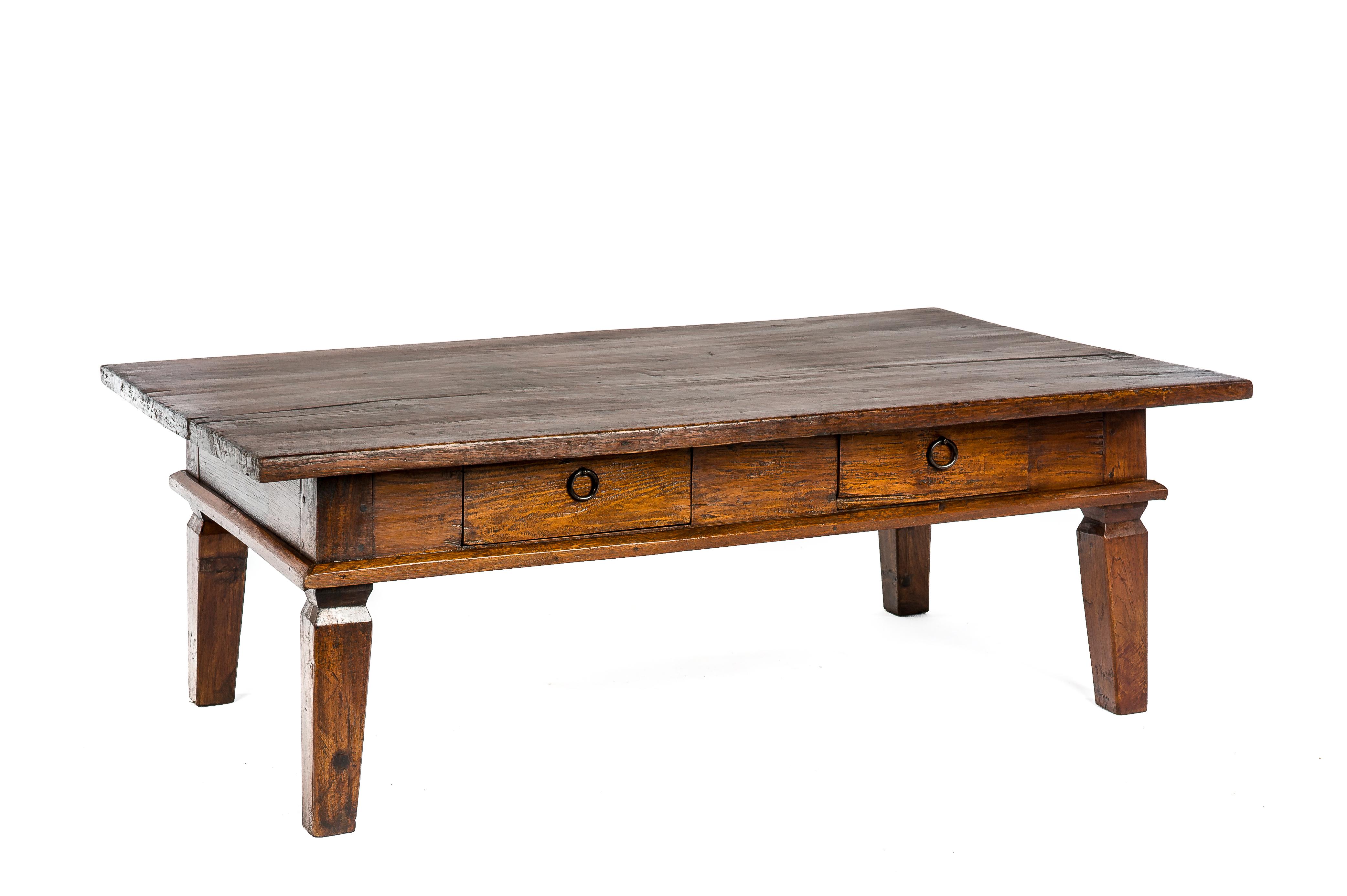 Polished Antique Early 20th Century Dutch Colonial Teak Warm Brown Coffee Table For Sale
