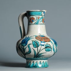 Antigua jarra de barro holandesa de principios del siglo XX estilo Iznik de Delft ca 1910