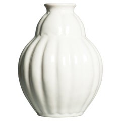 Antique early 20th century Dutch Delft White Glazed Earthenware Vase ca 1910