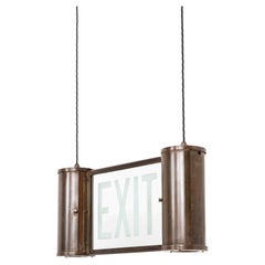 Antique Early 20th Century Edwardian Brass 'Exit' Illuminated Sign. C.1900