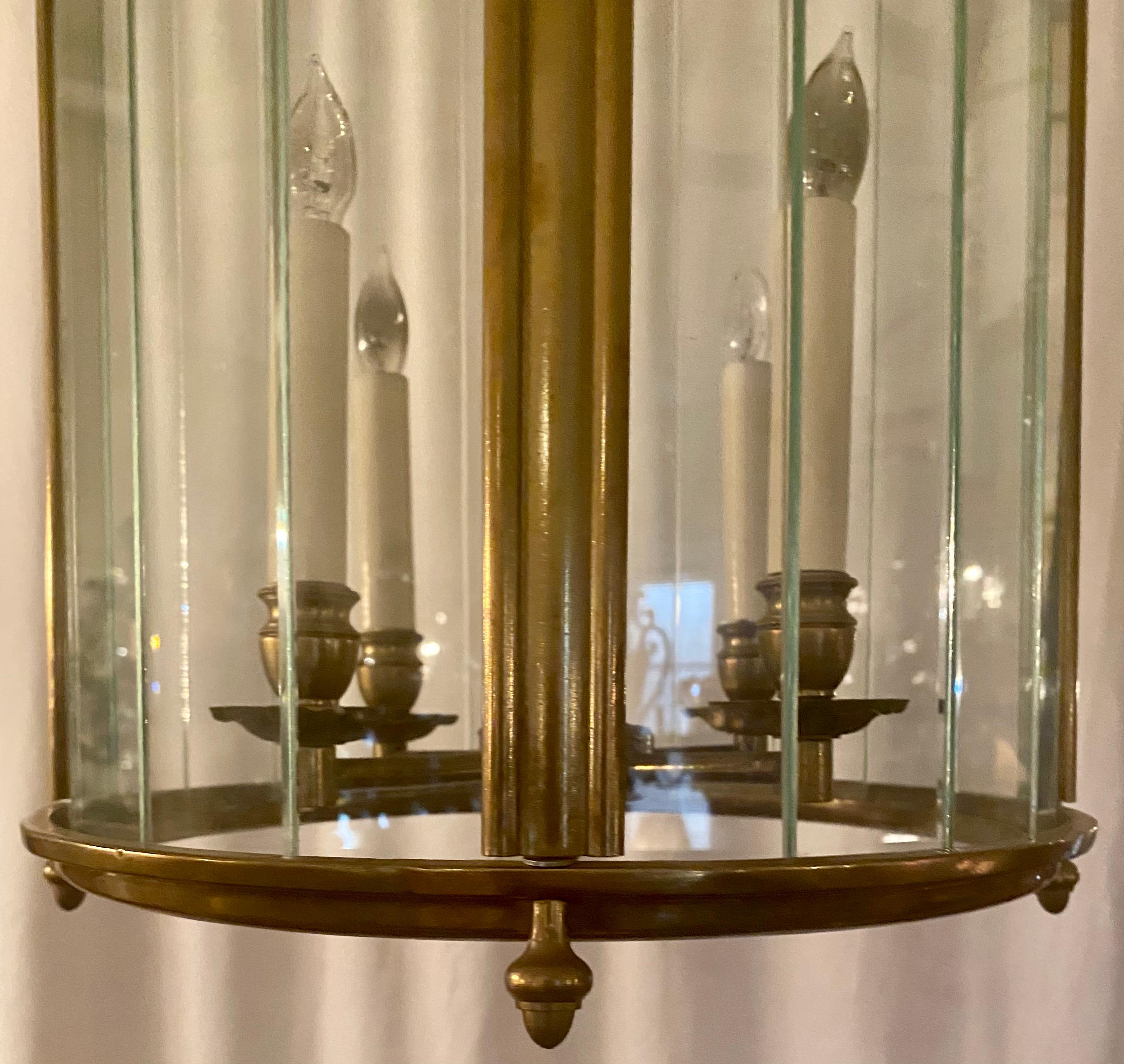 Antique Early 20th Century English Gold Bronze Lantern, circa 1930s 3