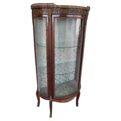 Antique Early 20th Century French Louis XV Style Vitrine Glass Display Cabinet