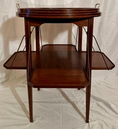 Antique Early 20th Century French Mahogany Tea Table with Serving Tray.