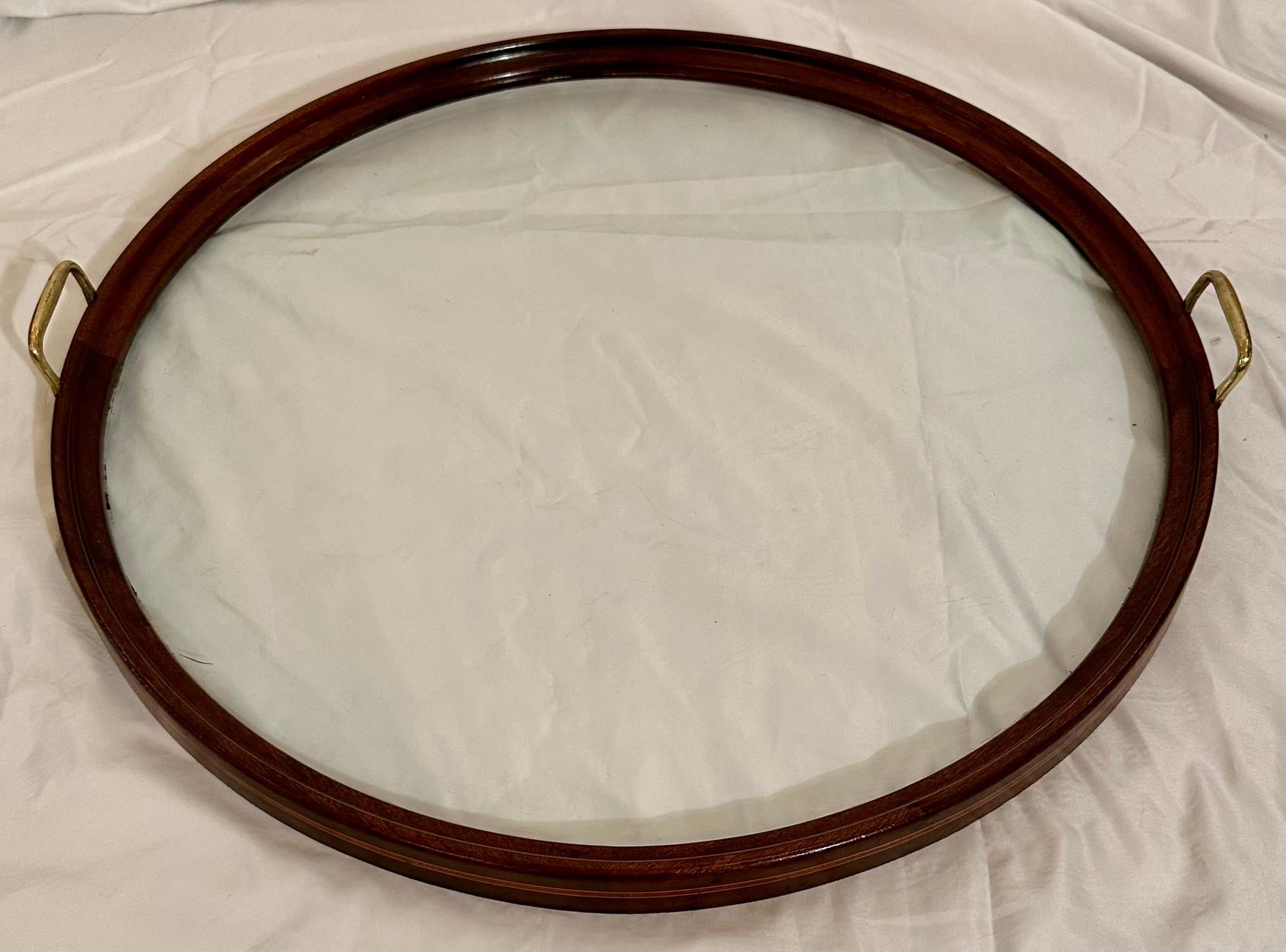 Antique Early 20th Century French Mahogany Tea Table with Serving Tray. For Sale 4